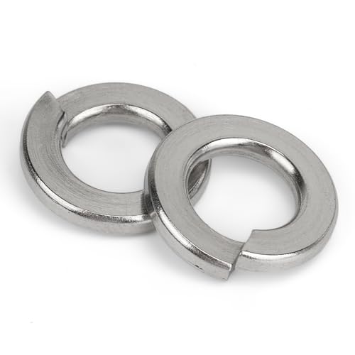 100Pcs 1/4" Spring Lock Washer, 304 Stainless Steel - color: Silver, size: 1/4 Inch