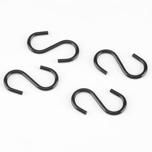 Senkary 100 Pieces 1 Inch Mini S Hooks Small S Hooks Stainless Steel S Shaped Hooks for Ornaments, Jewelry and Hanging (Black) - color: Black, size: 1 Inch