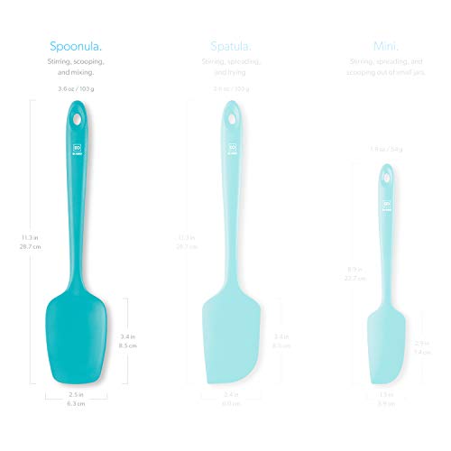 DI ORO Silicone Spoonula - Spoon Spatula, 600F Heat Resistant, Teal - color: Teal