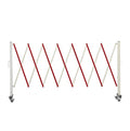 Trafford 11-Ft Expandable Metal Barricade, Mobile Barrier Gate, Red & White - size: 11 feet, Red and White