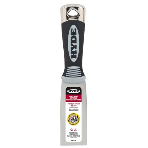 Hyde Tools 06108 Pro 1-1/2-Inch Flexible Putty Knife, Stainless Tool