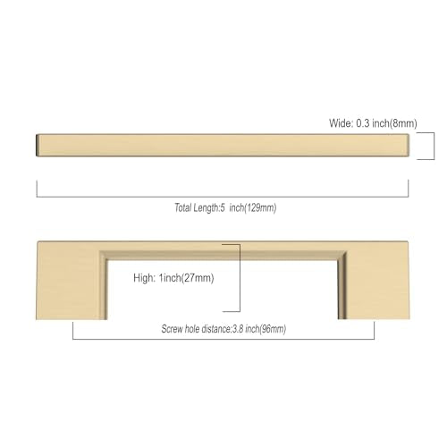 Asidrama 10 Pack 3.75 Inch(96mm) Brushed Brass Kitchen Cabinet Handles, Cabinet Pulls Kitchen Cabinet Hardware for Cupboard Drawer Pulls - color: Brushed Brass, size: 3.75" Hole Center(96mm), style: 10 Pack