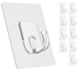 Large Adhesive Hooks for Hanging, Clear 10 Pack Wall Hangers Heavy Duty 33lb, Waterproof Utility Hooks Damage Free Sticky Hanging, No Trace Self-Adhesive Hooks for Kitchen Home Bathroom Multiple - size: 10 Clear Hooks