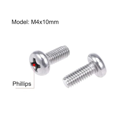 60 PCS Stainless Steel VESA TV LCD Monitor Mounting Phillips Head Screws M4 x 10mm - size: M4x10 - Silver 60pcs
