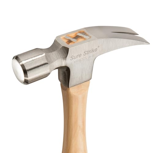 ESTWING Sure Strike Hammer - 20 oz Straight Rip Claw with Smooth Face & Hickory Wood Handle - MRW20S - size: 20 oz (Ounces)