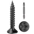 Wensilon # 6X1 (340PCS) Flat Head Black Wood Screw 3.5X25, Quick Metal self Tapping Flat Head - color: Black, size: #6x1"