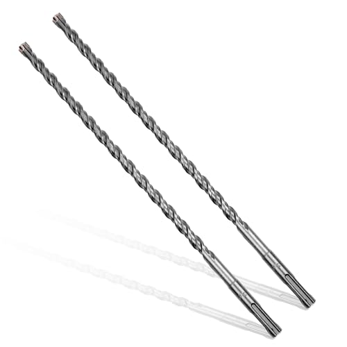 3/8x12 SDS-Plus Rotary Hammer Drill Bit, Carbide Tip 4-Cutter for Brick,Stone & Concrete, Packed of 2pcs. - size: 3/8x12" (2pcs)