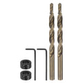 HARFINGTON 2pcs Pocket Hole Drill Bit 5/16" Dia 13/64" Tip Round Shank Replacement Twist Step Drill Bit with M8 Depth Stop Collar and Wrench for Woodworking - size: 13/64"