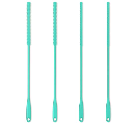 Silicone Straw Brush 4 Pack, Teal