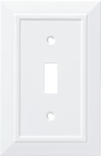Franklin Brass Classic Architecture (1-Pack) Decorative Light Switch Cover Wall Plate Pure White 1-Gang Wall Plate Switch/Toggle Plate Guards Electrical Outlet Covers W35241-PW-C - size: 1 Count (Pack of 1), style: Switch