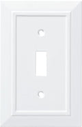 Franklin Brass Classic Architecture (1-Pack) Decorative Light Switch Cover Wall Plate Pure White 1-Gang Wall Plate Switch/Toggle Plate Guards Electrical Outlet Covers W35241-PW-C - size: 1 Count (Pack of 1), style: Switch