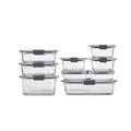 Rubbermaid Brilliance Glass Food Storage Containers, Assorted Sizes, Set of 9, BPA-Free, Leak-Proof, Clear - size: Assorted Sizes (18-Piece)