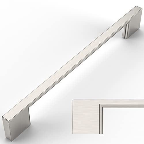 Amerdeco 10 Pack Brushed Satin Nickel Cabinet Pulls 6.3" - color: Brushed Satin Nickel, size: 6.3" hole center