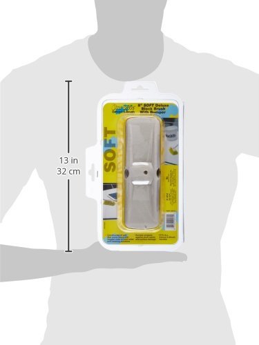 STAR BRITE Deluxe Soft Wash 8" Brush Head with Bumper, Dual Connections - color: Yellow, size: Deluxe 8" Brush