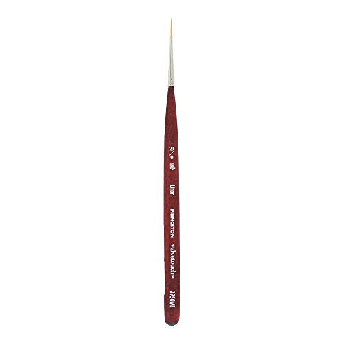 Princeton Velvetouch Mini Liner Brush, Synthetic, Short Handle, Size 20/0 inch, 1 Count - size: Size 20/0 inch