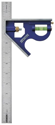 IRWIN Combination Square, 12”, 45-90 Degree Marking, Stainless Steel (1794469) - size: 12-inch