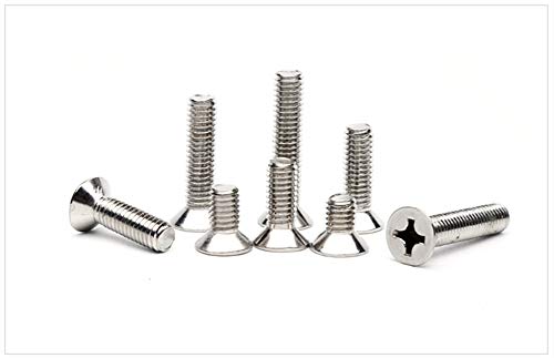 300Pcs Metric M3 Stainless Steel Phillips Countersunk/Flat Head Machine Screws Nuts Assortment Kit- M3x 4mm/ 6mm/ 8mm/ 10mm/ 12mm/ 14mm/ 16mm/ 18mm/ 20mm - size: M3
