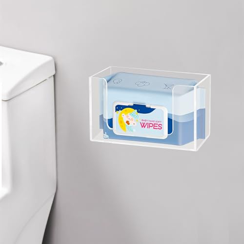 Wipe Holder Wall Mount Dispenser for Bathroom Tissue Box Acrylic Clear - color: Clear