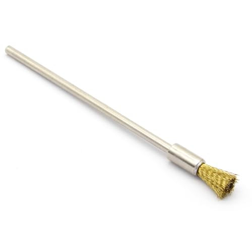 20PCS Brass Wire Brushes with Extended Handle - Metal Rust Removal, Polishing, Cleaning - 6mm Diameter, 1/8″ (3mm) Shaft, 100mm Length - Removes Burrs, Dust, and Oxide Layer - Rotary Tool Accessories - style: Brass Wire Brush 3*6*100mm 20PCS