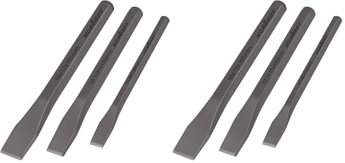 HORUSDY 3-Piece Heavy-Duty Cold Chisel Set, 3/8", 1/2", 5/8" Metal Chisels, Drop-Forged Cr-V Steel for Woodworking, Metalworking, Masonry & Carpentry (Pack of 2) - size: 3-Piece (3/8", 1/2", 5/8") - Pack of 2