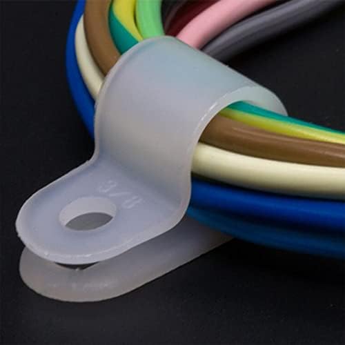 100Pcs Nylon R-Type Cable Clips 5/8 Inch Plastic Wire Mount Clamp - size: 5/8 INCH 100PCS R-Type