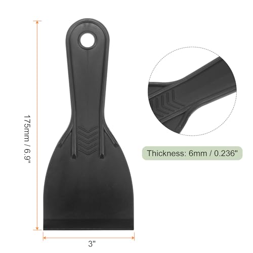 HARFINGTON 10pcs Putty Scraper 3" Width 6mm Thin Flexible Plastic Putty Knives for Taping Drywall Spreading Painting Wall Scratching - color: Black, size: 3"