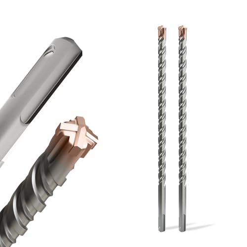 2PCS SDS Plus Rotary Hammer Drill Bits, 5/8"×12"（16mm×310mm） - 4 Carbide Cutting Edges & Coated Head, Ideal for Masonry| Heavy-Duty Masonry |Hammer Drill Bits for Precision Drilling - size: 2PCS-5/8"×12"（16mm×310mm）
