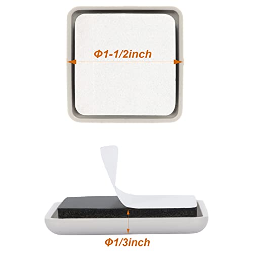 24PCS Furniture Sliders for Carpet & Hardwood Floors,1-1/2" Chair Sliders - size: 1 1/2 Inch Square