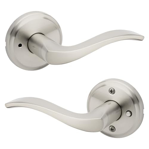 Kwikset 730SEL-15 Sedona Lever Privacy Door Lock with 6AL Latch and RCS Strike Satin Nickel Finish - color: Satin Nickel, size: Privacy