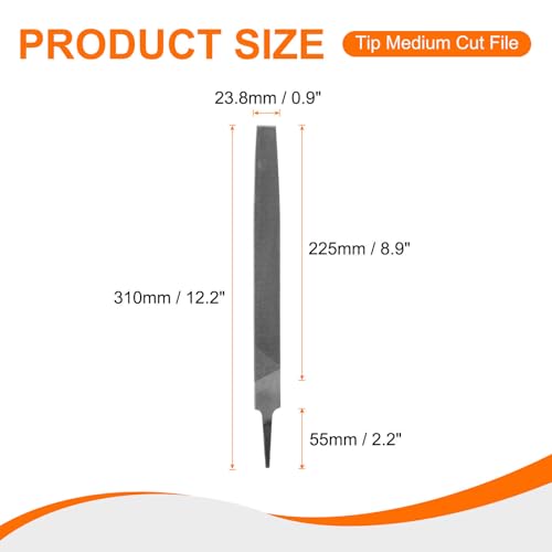 HARFINGTON Tip Medium Cut File 10" Double Cut Teeth High Carbon Steel Hand Rasp File without Handle for Metal Wood Deburring Removing - size: 10", style: Medium