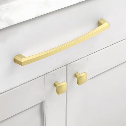 Asidrama 10 Pack 7 inch Brushed Gold Kitchen Cabinet Handles - color: Brushed Gold, size: 7" Hole Center(177mm)
