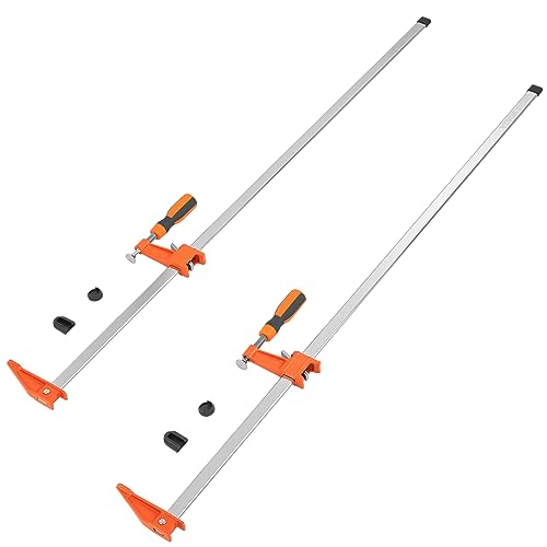 VEVOR Bar Clamps for Woodworking, 2-Pack 36" Clamp, Quick-Change F Clamp with 600 lbs Load Limit, 2.5" Throat Depth, Cast Iron and Carbon Steel, Wood Clamps for Woodworking Metal Working - size: 36"(2 Pack), style: Medium-Duty