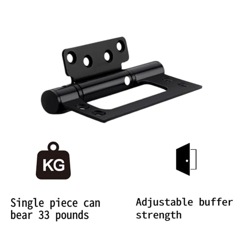 Self Closing Door Hinges 2 Pack – 5" Spring Hinges with Auto Close, Heavy-Duty Spring Loaded Door Hinges for Interior/Exterior Wooden Gates, Cabinets & Doors