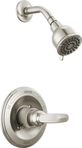 Delta Foundations 13 Series 2-Spray Shower Faucet Set, Brushed Nickel Shower Head and Handle Set, Valve Trim Kit, Stainless BT13210-SS (Valve Not Included) - color: Stainless