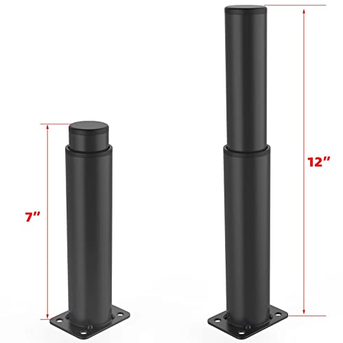 2pcs7"-12"Metal Adjustable Furniture Legs,Adjustable Height Replacement Leg - color: 2pcs 7"-12"