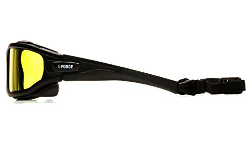 PYRAMEX I-Force Sporty Dual Pane Anti-Fog Goggle, Black Frame/Clear Anti-Fog Lens - color: Amber H2x Anti-fog Lens/ Black Frame