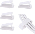 SOULWIT® 50 x Self-Adhesive Cable Management Clips for USB Cable TV, Charger, Audio, Wire Clamp for Table, Car, Office, Home - color: White