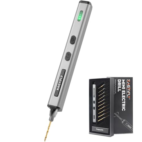 Cordless Mini Drill Pen with 10 Bits, Brushless Motor, 0.2 N·m High Torque, LED Lights, Rechargeable Small Electric Hand Drill Set for Jewelry Making,Keychain,Resin,Plastic,Seashells,Wood DIY