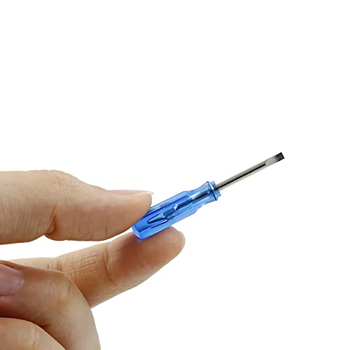 100pcs 45mm x 2mm Tiny Size Slotted Word Flat Head Screwdrivers - color: Blue, size: 2.0mm - (Slotted)