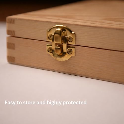 12-Pieces Wood Carving Tools Set – Professional Carving Chisel with Razor Sharp CRV-60 Steel Blades and Wooden Handles in a Wooden Storage Case- Wood Carving Kit