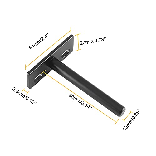 Luomorgo 3 Inch Floating Shelf Bracket, Black Blind Shelf Support, 4 Pcs - size: 3 Inch-Black