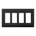 Classic Architecture Wall Plates,Light Switch covers, Electrical Outlet Covers, Duplex receptacle wall plates,Mid Size Bamboo Fiber Material Switch plates Matte Black (4 Gang Decorator 1PK) - style: 4 Gang Decorator 1PK