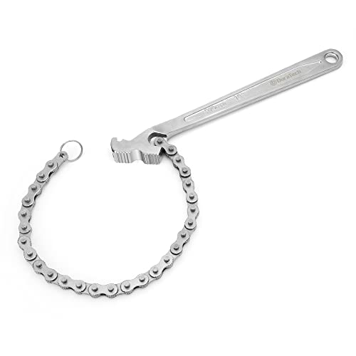 DURATECH 12-Inch Chain Filter Wrench, Oil Filter Tool fits 1/2" to 4-1/2" - size: 12 Inch