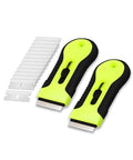 Bates- Razor Blade Scraper Tool, 2 Pack, 30 Extra Stainless Steel Blades, Anti-Slip Ergonomic Handle Design, Razor Scraper Set for Cleaning Window, Paint, Oven, Glass, Stove - color: Black & Green