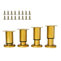 4Pcs Brass Adjustable 3.1-4.7 Inch Metal Furniture Legs for Cabinet Sofa - color: Brass, size: 3.1"- 4.7"-Set of 4
