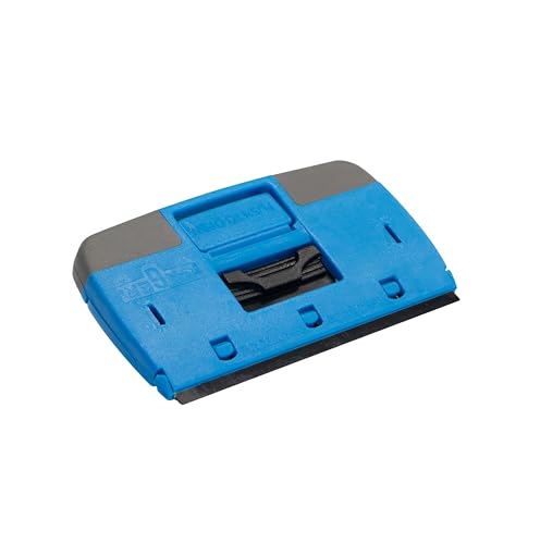 Unger Professional Compact 4” Window and Glass Scraper, Reversible Razor Blade Tool with Retractable Safety Guard, Use for Residue, Stickers, Glue, and Paint on Smooth Surfaces