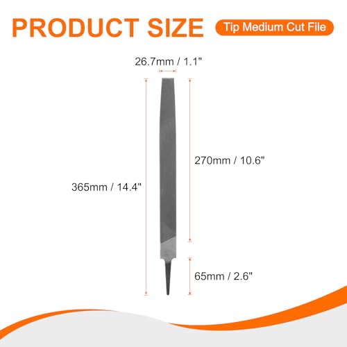 HARFINGTON Tip Medium Cut File 12" Double Cut Teeth High Carbon Steel Hand Rasp File without Handle for Metal Wood Deburring Removing - size: 12", style: Medium