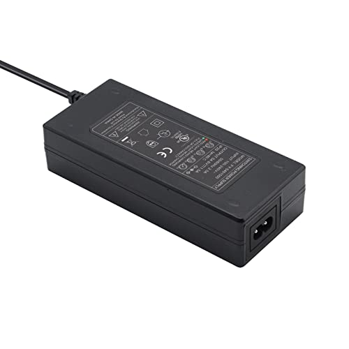 54.6V 1.5A Charger for 48V 13S Lithium Battery Packs Smart Universal Power Supply for 48 Volt Li-ion 5.5mm*2.1mm Connector with 5.5mm*2.5mm & GX16 12mm 3-Prong Female Inline Tips
