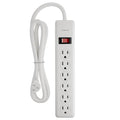 BN-LINK 6-Outlet Power Strip Surge Protector 1-Pack, 4-Foot Extension Cord, 600 Joules, Twist-to-Close Safety Covers, 90 Degree Flat Plug, Overload Protection, White - size: 6 Outlets（Safety Covers）