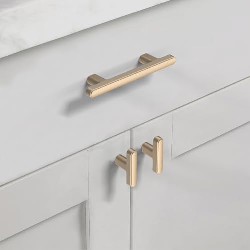 Asidrama 10 Pack 3 Inch(76mm) Champagne Copper Cabinet Pulls - Kitchen Cabinet Hardware for Cupboard Drawer Pulls - color: Champagne Copper, size: 3" Hole Center, style: 10 Pack
